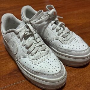 Nike All-White Leather Sneakers